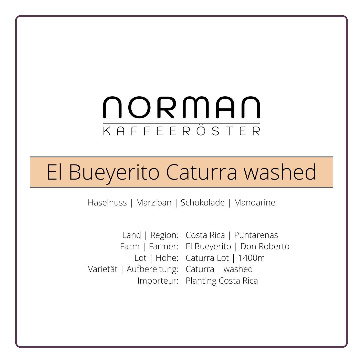 El Bueyerito Caturra washed – Espresso
